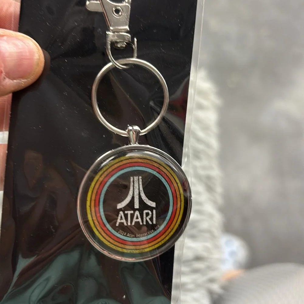 NWT Open Road Atari Stylish Black and Red Silver Keychain with Durable Design